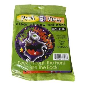 Halloween helium clear window balloon 18” Peek Through Front To See The back
